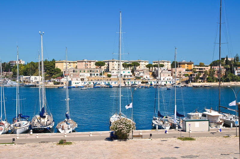 The Swabian castle in the western bosom of the inner harbor in Brindisi, Italy