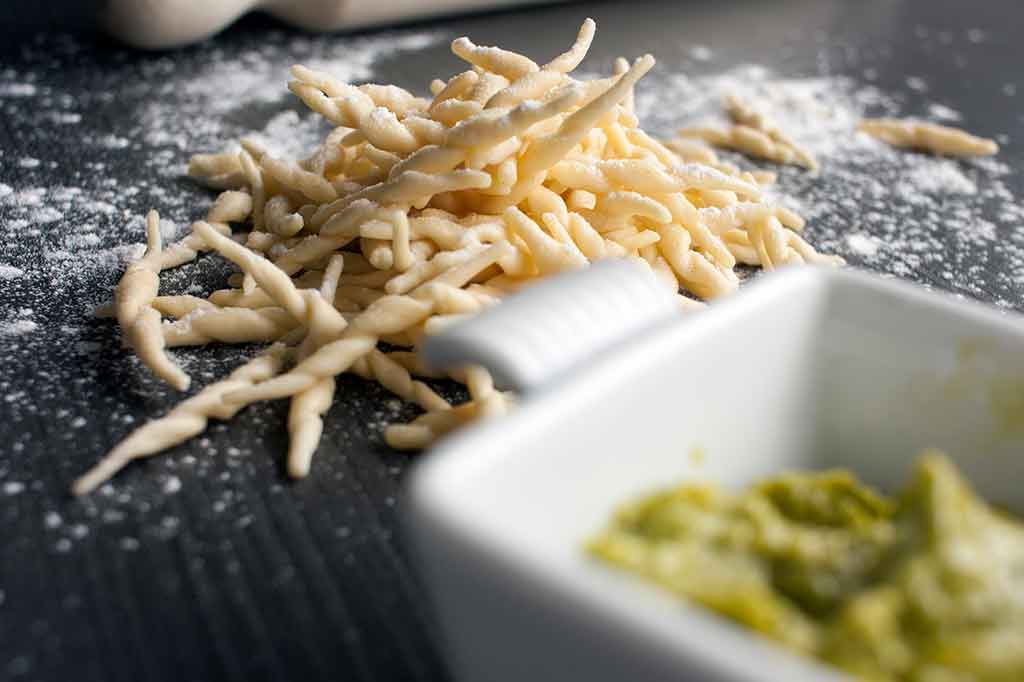 Liguria, Handmade trofie noodles