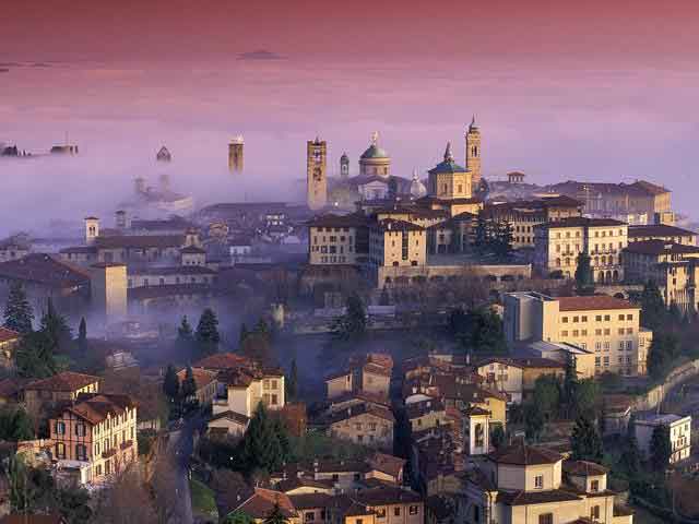 Lombardy, view of Bergamo Alta Lombardy, view of Bergamo Alta