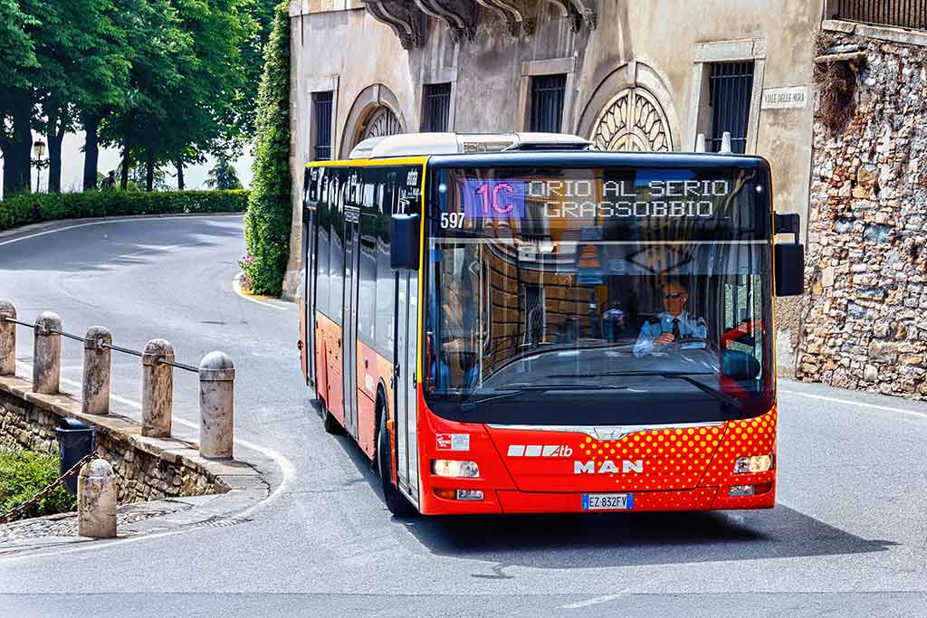 Lombardie, Bergamo, les trajets en bus