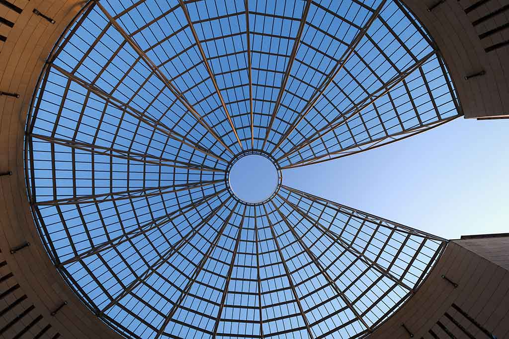 Museo di Arte Moderna di Rovereto, copertura in acciaio e vetro realizzata dall'arch. Mario Botta