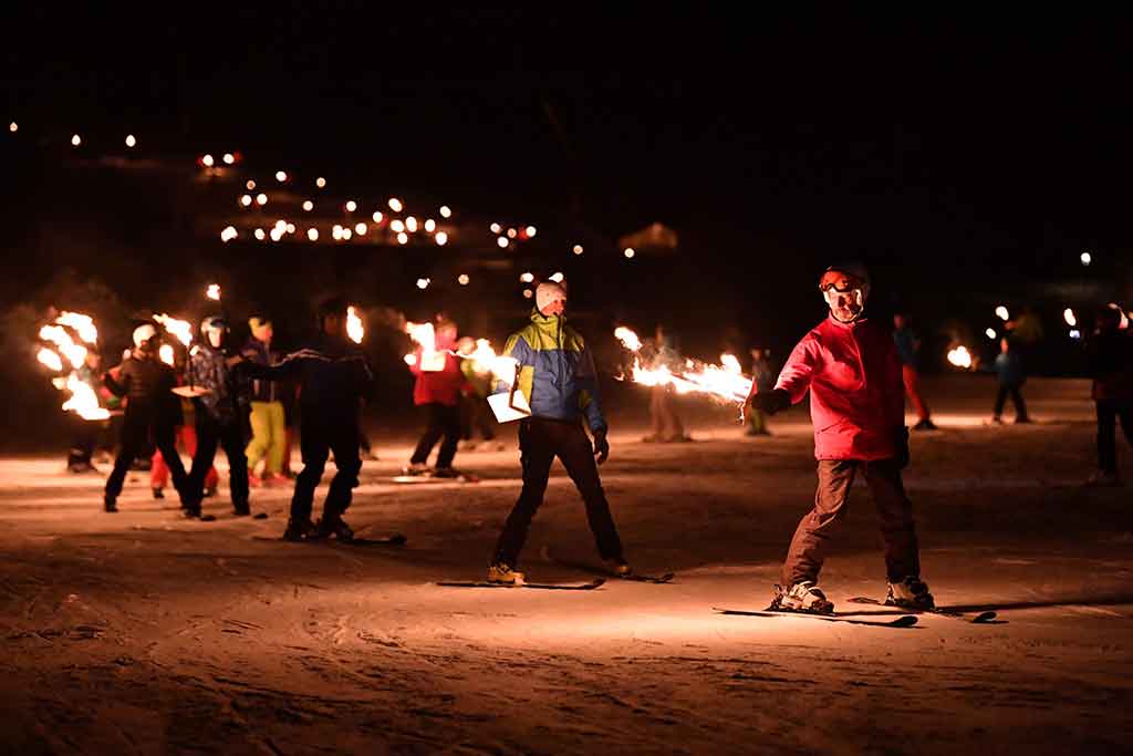 Campo Felice, esquiando por la noche