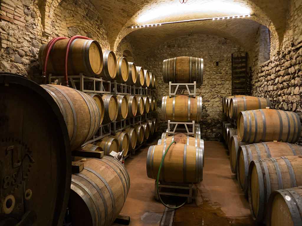 Botti in una cantina di Bardolino