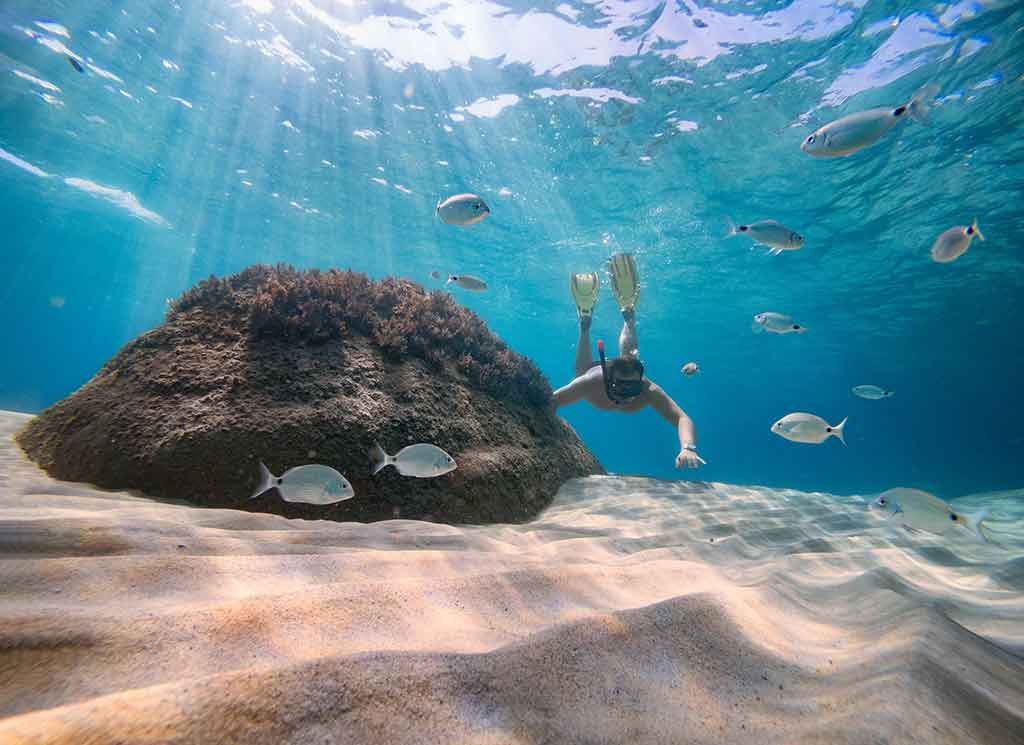 Immersioni nei fondali di sabbia bianca e acqua trasparente a Cagliari