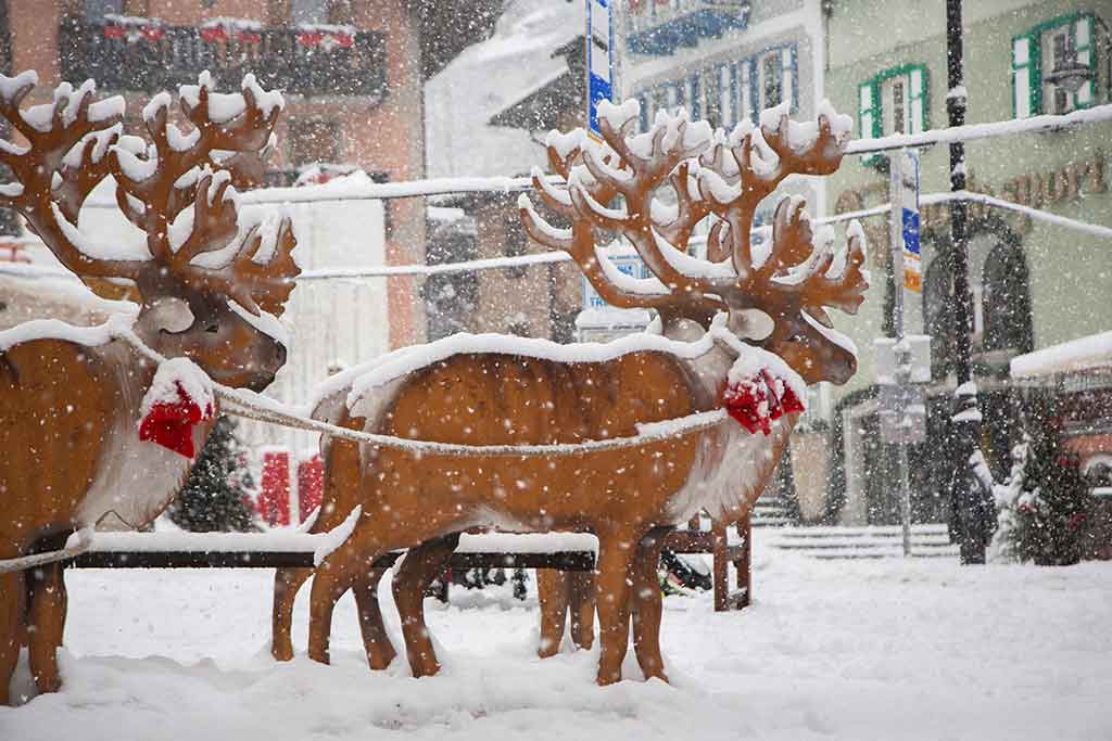 Schnee in Moena, Fassatal
