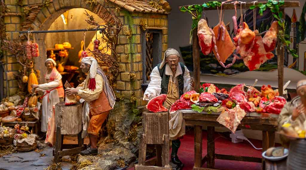 The nativity represented in a beautiful Neapolitan nativity scene