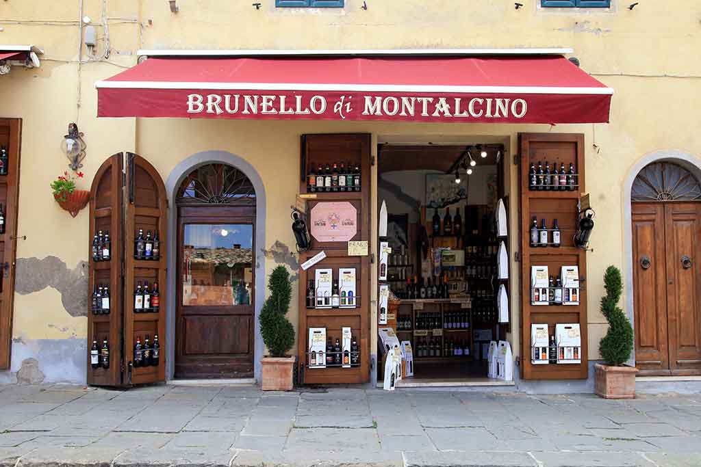 Traditional shop of Brunello di Montalcino, Siena