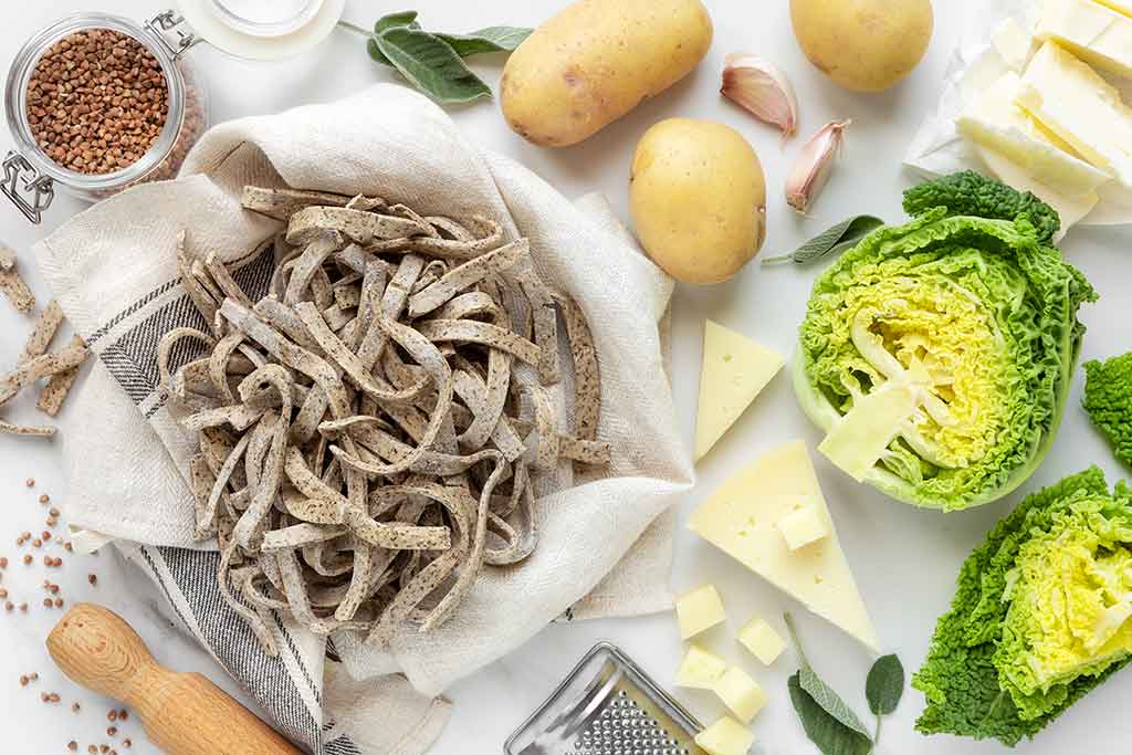 Pizzoccheri, noodles of Chiavenna in Valtellina