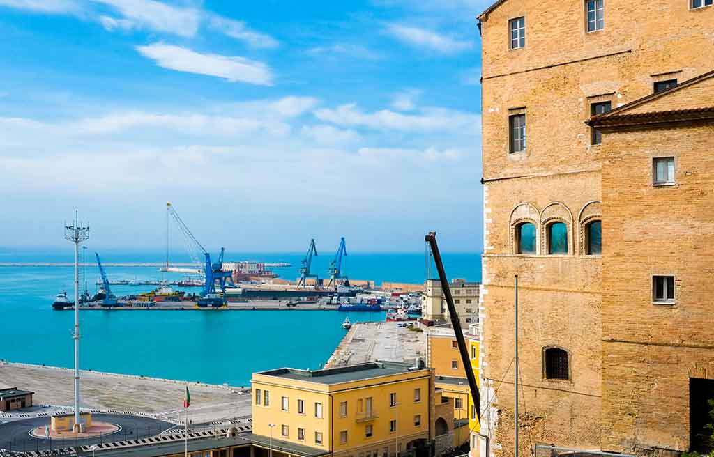 Glimpse of the port of Ancona