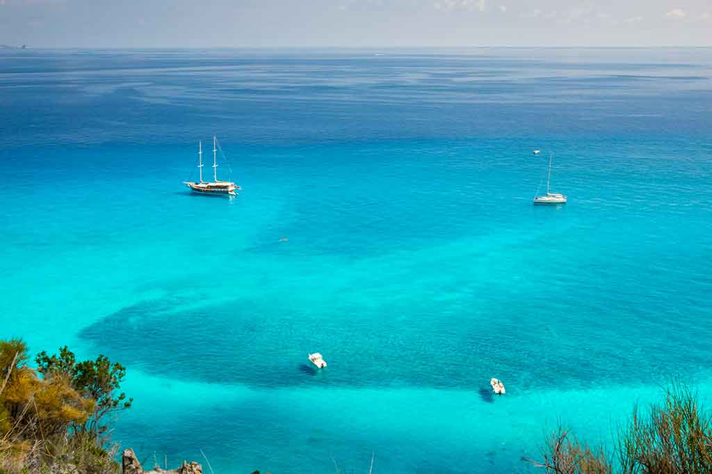 Beautiful turquoise sea on the island of Vulcano, Aeolian Islands