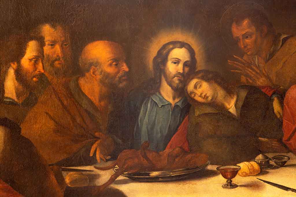 Dettaglio di quadro raffigurante l'ultima cena, Monastero di San Benedetto, Catania