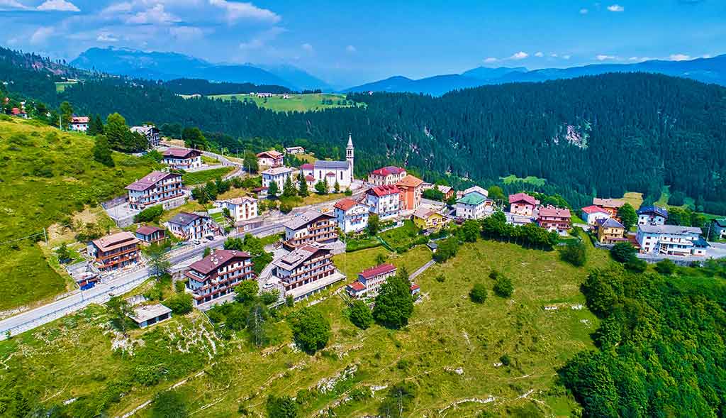 Vista aerea di Asiago, Vicenza